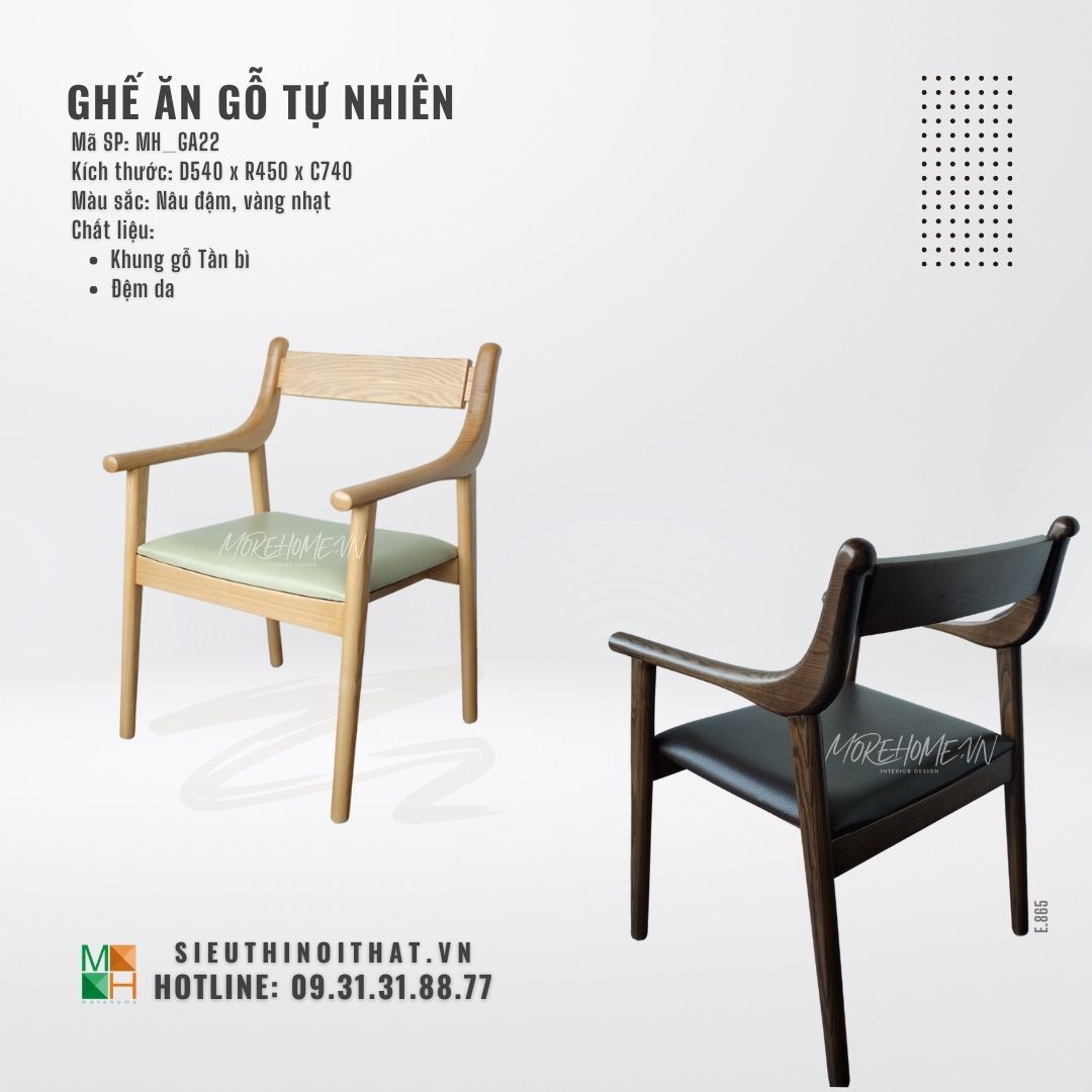  Ghế ăn gỗ tự nhiên MH - GA22